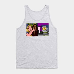 Woman Yelling at Cat Meme Sci Fi Space Cat Tank Top